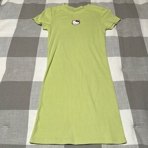 Hello Kitty by Sanrio knit ribbed dress lime green